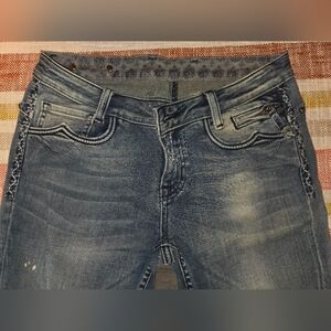 Express Skinny Jeans Medium Wash Distressed